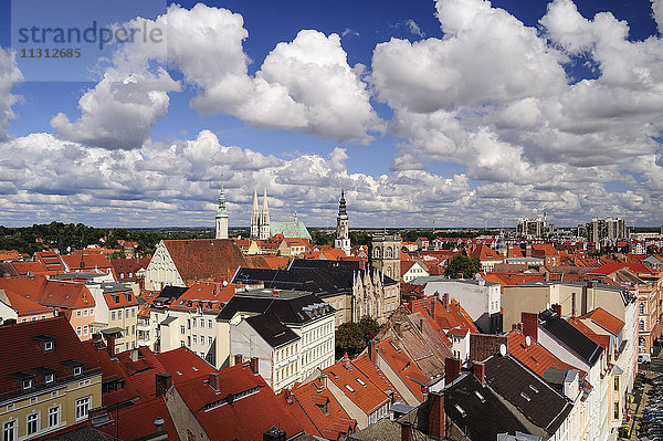 Deutschland  Sachsen  Görlitz  Blick über die Dächer der Altstadt