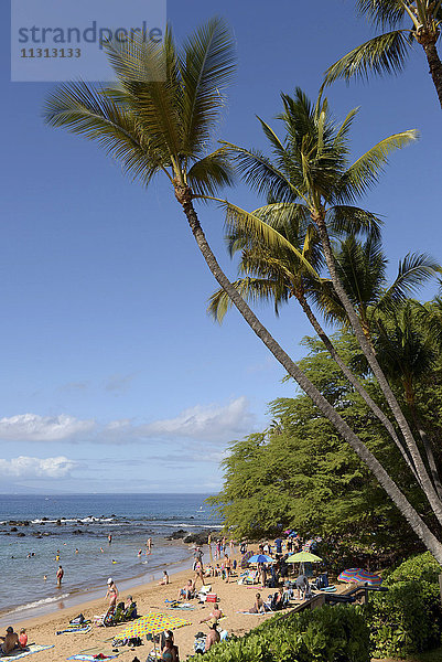 USA  Vereinigte Staaten  Amerika  Hawaii  Maui  Menschen am Strand