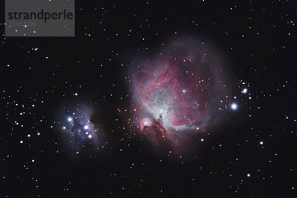 Echte Orionnebelfotografie mit Teleskop aufgenommen