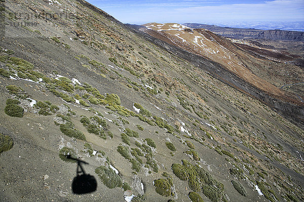 Spanien  Teneriffa  Schatten einer Seilbahn am Berg Teide