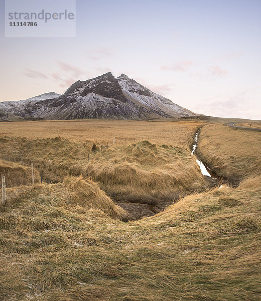 Island  Vik  Landschaft mit Berg