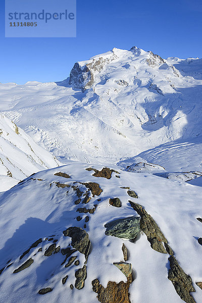 Monte Rosa - 4633 m  Dufourspitze - 4634 m  Wallis  Schweiz