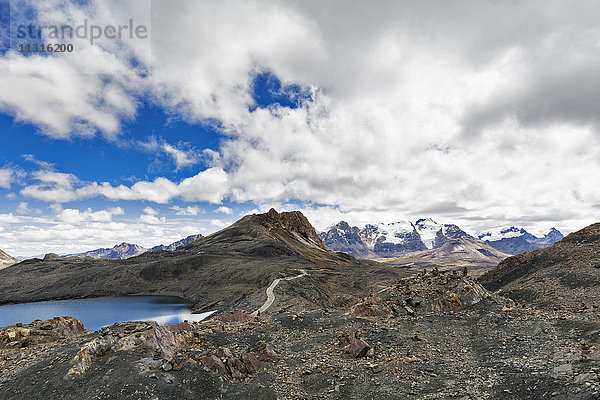 Peru  Anden  Cordillera Blanca  Huascaran Nationalpark  Nevado Mururaju  Pastoruri Gletschersee