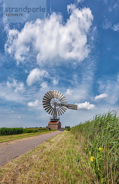 Zaandam  Noord-Holland  Die metallene amerikanische Windkraftanlage Hercules
