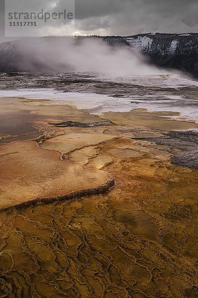 USA  Rocky Mountains  Wyoming  Yellowstone  Nationalpark  UNESCO  Welterbe  Mammoth Hot Springs
