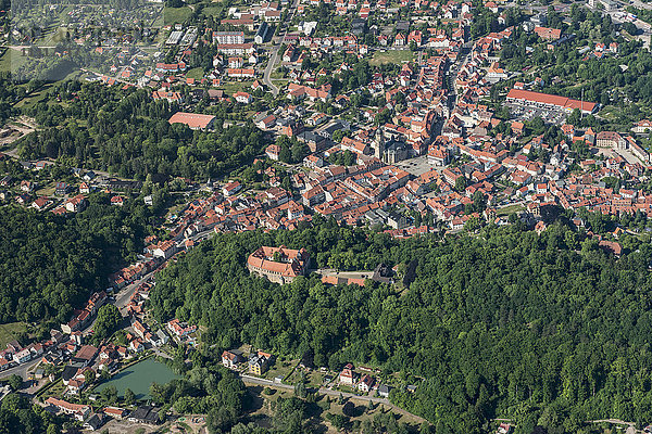 Deutschland  Waltershausen  Luftbild der Stadt und Schloss Tenneberg