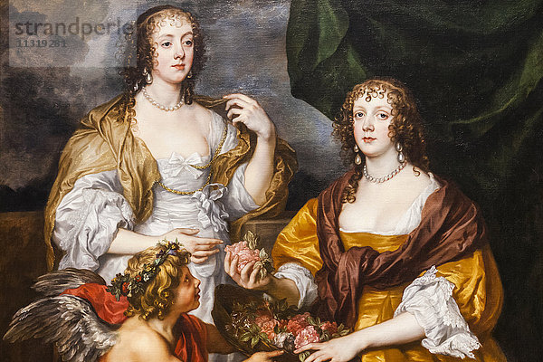 England  London  Trafalgar Square  National Gallery  Gemälde von Lady Elizabeth Thimbelby und ihrer Schwester von Van Dyck aus dem Jahr 1637
