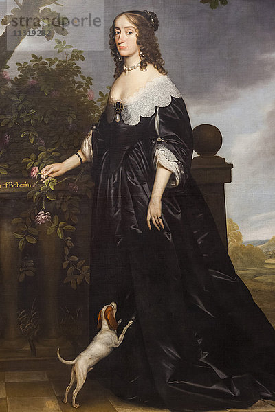 England  London  Trafalgar Square  National Gallery  Gemälde von Elizabeth Stuart  Königin von Böhmen (Tochter von Jakob 1. von England) von Gerrit van Honthorst aus dem Jahr 1642