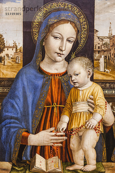 England  London  Trafalgar Square  National Gallery  Gemälde der Jungfrau mit Kind von Ambrogio Bergognone  datiert 1488