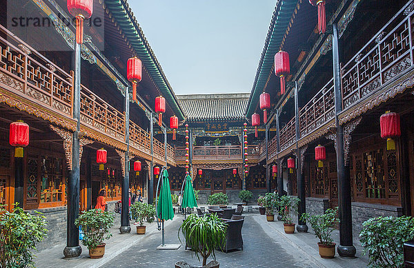 China  Provinz Shanxi  Pingyao-Stadt  Weltkulturerbe  Altes Haus innen