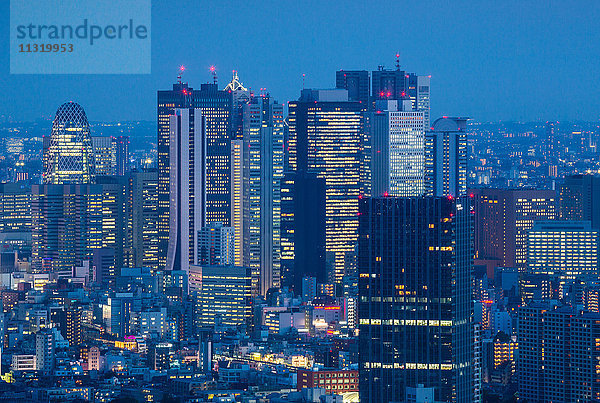 Japan  Tokio Stadt  West Shinjuku Skyline