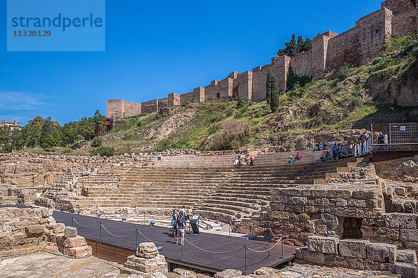 Spanien  Andalusien  Malaga Stadt  Ruinen des römischen Theaters