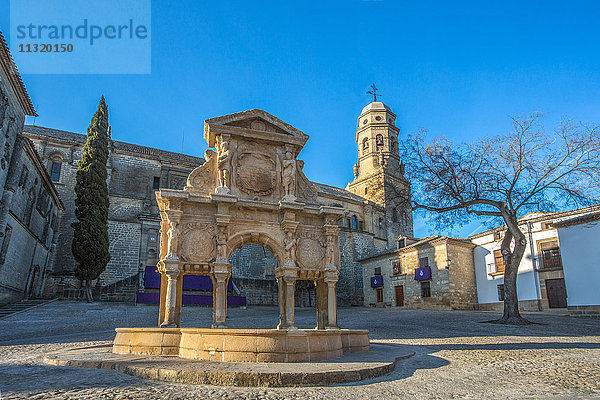 Spanien  Provinz Jaen  Stadt Baeza  Weltkulturerbe  Brunnen Santa Maria  Kathedrale von Baeza