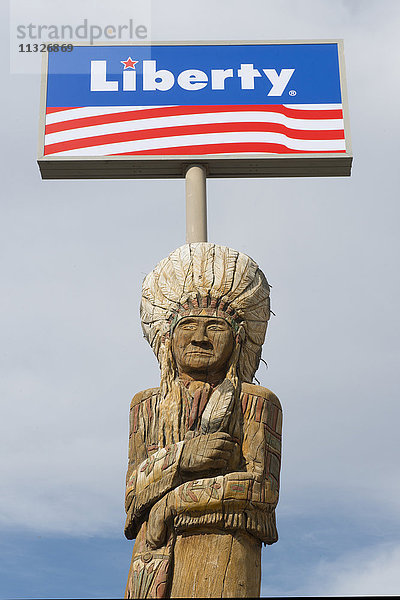 indianische Skulptur in Montana