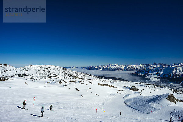 Skipiste im Kleinwalsertal in Österreich