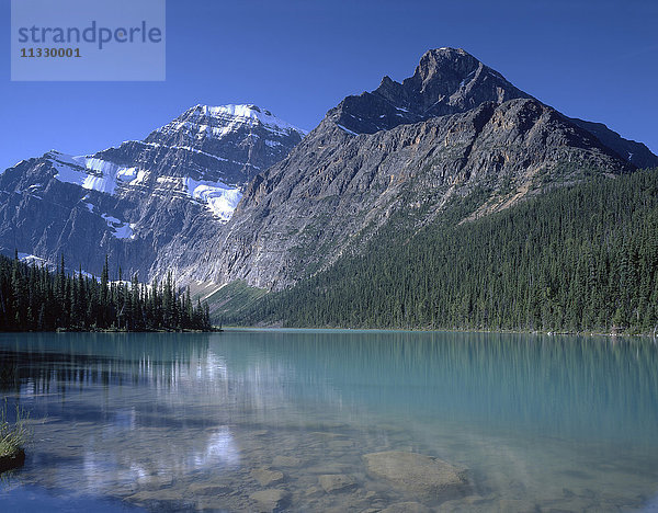 Mt. Edith Cavell und Cavell Lake im Jasper National Park  Alberta  Kanada