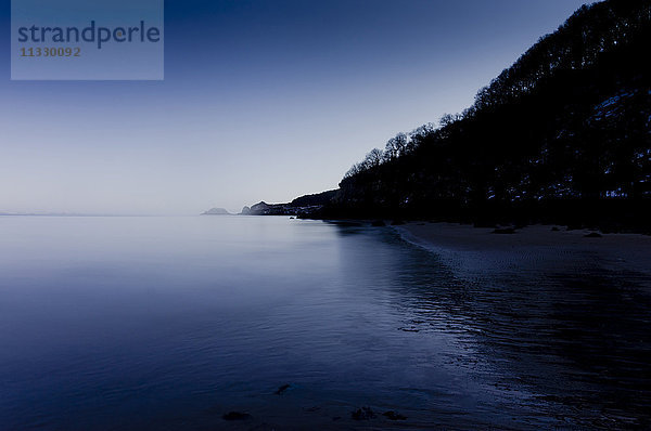 Saundersfoot Küstenpanorama Winter in Wales