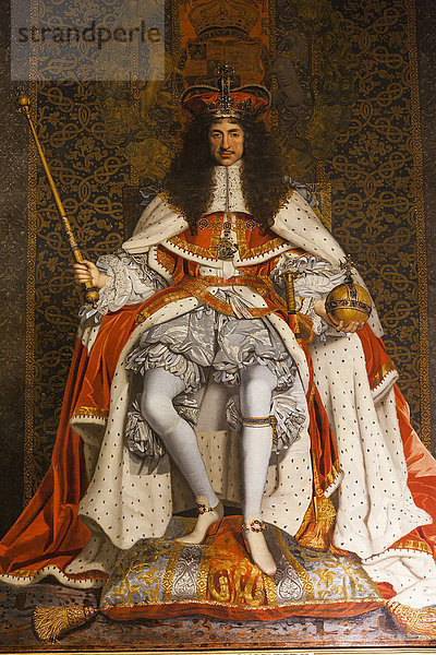 England  Middlesex  London  Kingston-upon-Thames  Hampton Court Palace  Gemächer von Wilhelm III.  Porträt von Karl II. von John Michael Wright aus dem Jahr 1661
