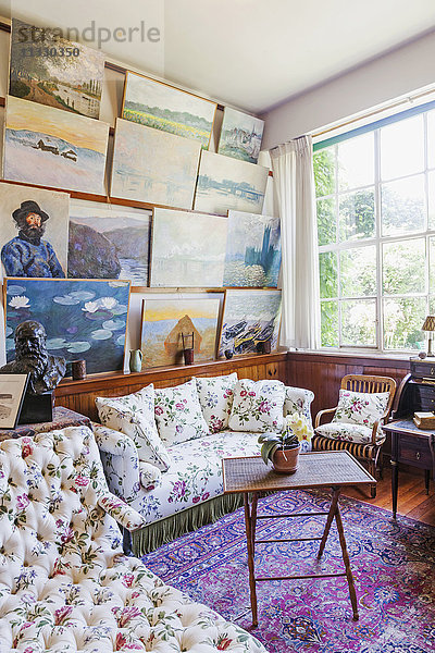 Frankreich  Normandie  Giverny  Monets Garten  Haus von Monet  Atelierzimmer