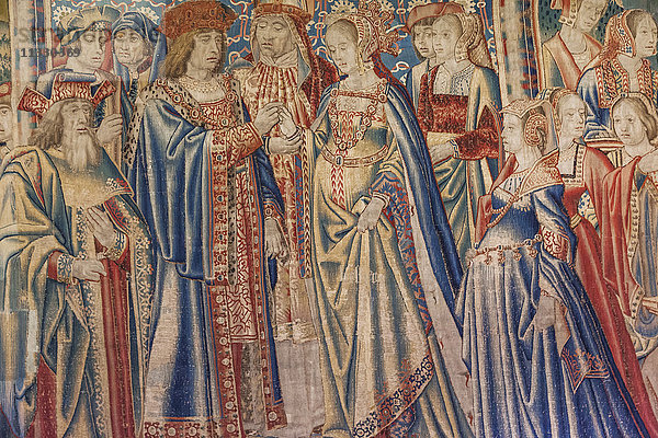 England  Kent  Hever  Hever Castle  Wandteppich mit der Darstellung von Anne Boleyn