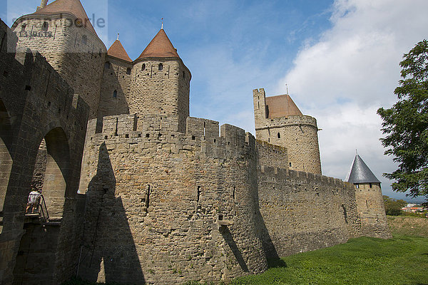 Die Burg von Carcassonne im Languedoc-Roussillon