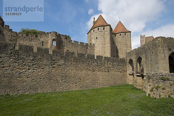 Die Burg von Carcassonne im Languedoc-Roussillon