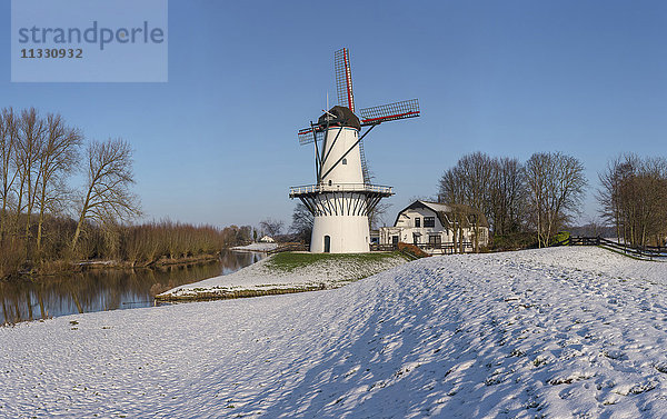 Windmühle in Deil im Winter  Holland