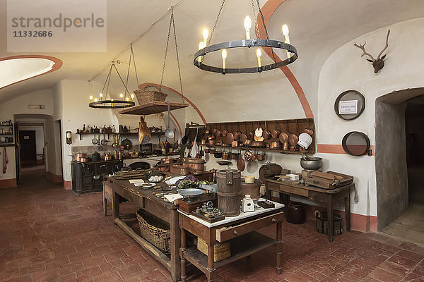 Schloss Pralormo  die alte Küche  Turin  Piemont  Italien  Europa