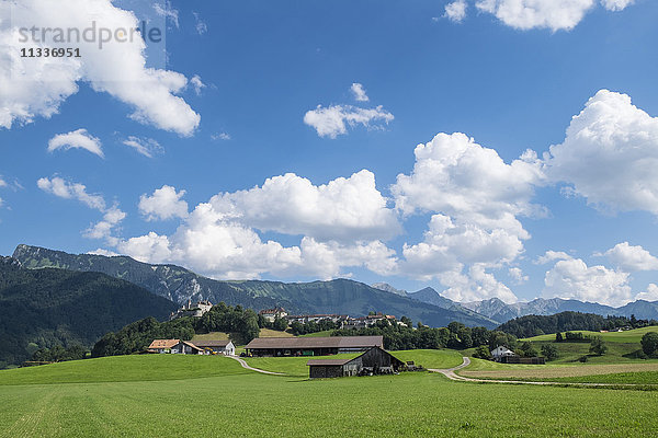 Schweiz  Kanton Fribourg  Greyerz  Landschaft