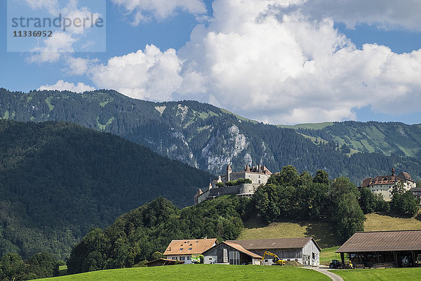 Schweiz  Kanton Fribourg  Greyerz  Landschaft