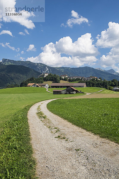 Schweiz  Kanton Fribourg  Greyerz  Landschaft