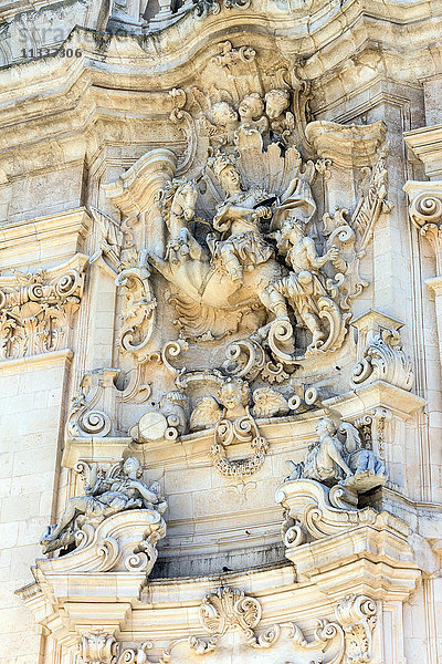 Italien  Apulien  Martina Franca  Basilika San Martino  Fassadendetail