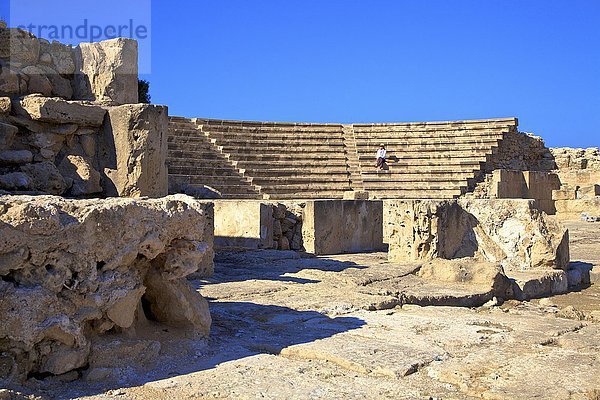 Römisches Odeon  Archäologischer Park von Kato Paphos  UNESCO-Weltkulturerbe  Paphos  Zypern  Östliches Mittelmeer  Europa