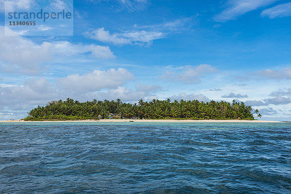 Weißer Sandstrand und türkisfarbenes Wasser  Meeresnationalpark  Tuvalu  Südpazifik