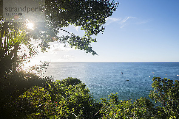 Sonnenuntergang in der Castara-Bucht in Tobago  Trinidad und Tobago  Westindien  Karibik  Mittelamerika