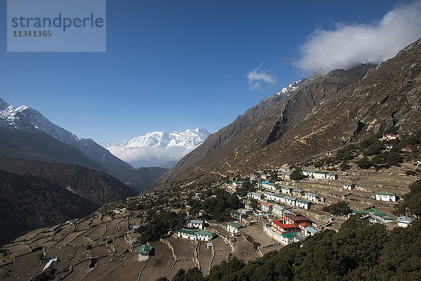 Das alte Dorf Pangboche auf dem Everest-Basislager-Trek  Nepal  Himalaya  Asien