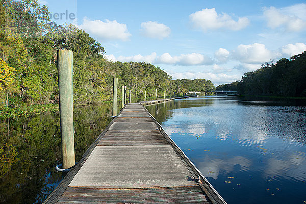 Uferpromenade am Wades Creek  in der Nähe von St. Augustine  Florida  Vereinigte Staaten von Amerika  Nordamerika