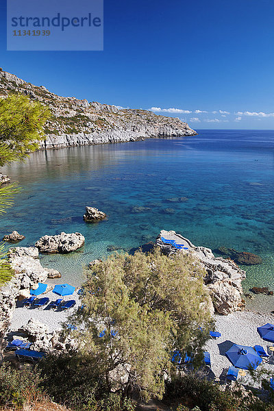 Strand auf der Insel Rhodos  Dodekanes  Griechische Inseln  Griechenland  Europa