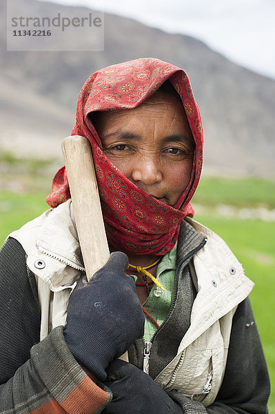 Ein ladakhischer Bauer aus dem Nubra-Tal  Ladakh  Indien  Asien