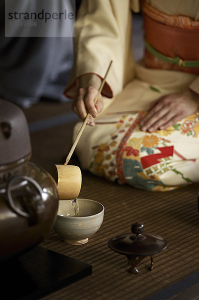 Teezeremonie in Shodensan-so  Kyoto  Japan  Asien