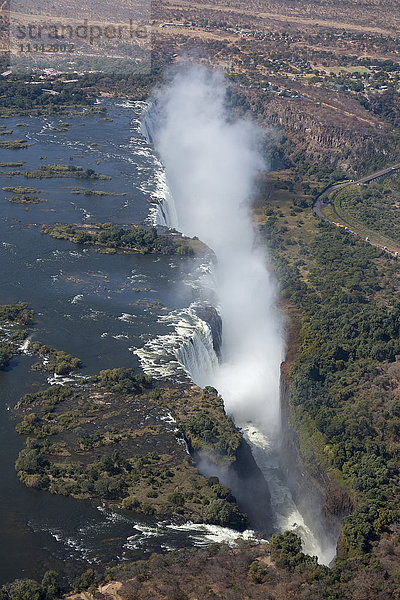 Victoriafälle  Luftaufnahme  UNESCO-Weltkulturerbe  Simbabwe  Afrika