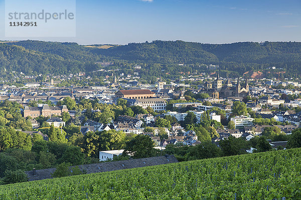 Blick auf Trier in der Morgendämmerung  Trier  Rheinland-Pfalz  Deutschland  Europa