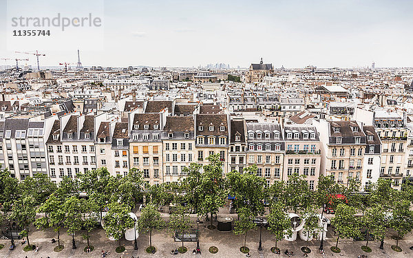 Blick vom Centre Georges Pompidou  Paris  Frankreich