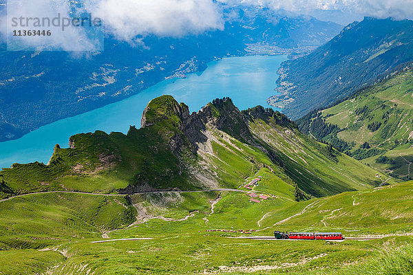Zugfahrt durch die Berge  Brienzer Rothorn  Berner Oberland  Schweiz