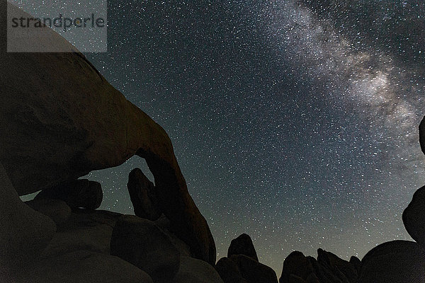 Silhouette von Felsen und Sternenhimmel  Joshua Tree  Kalifornien  USA