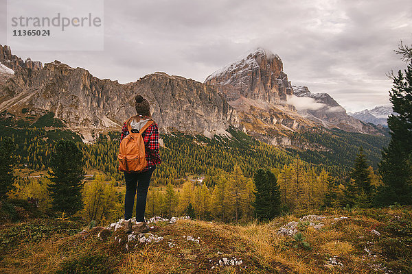 Landschaftsgenuss für Wanderer  Lagazuoi  Dolomiten  Südtirol  Italien