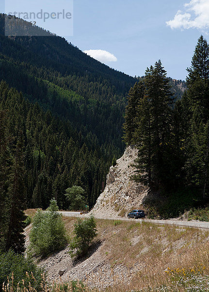 Auto auf der Big Cottonwood Canyon Road (Highway 190)  Utah  USA