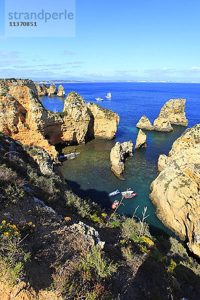 Portugal  Algarve  Lagos. Geschnitzte Klippen von Ponta da Piedade.