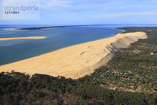 Frankreich  Gironde. Luftaufnahme der Düne von Pilat.