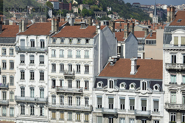 Frankreich. Lyon. Gebäudefassaden Quai Fulchiron